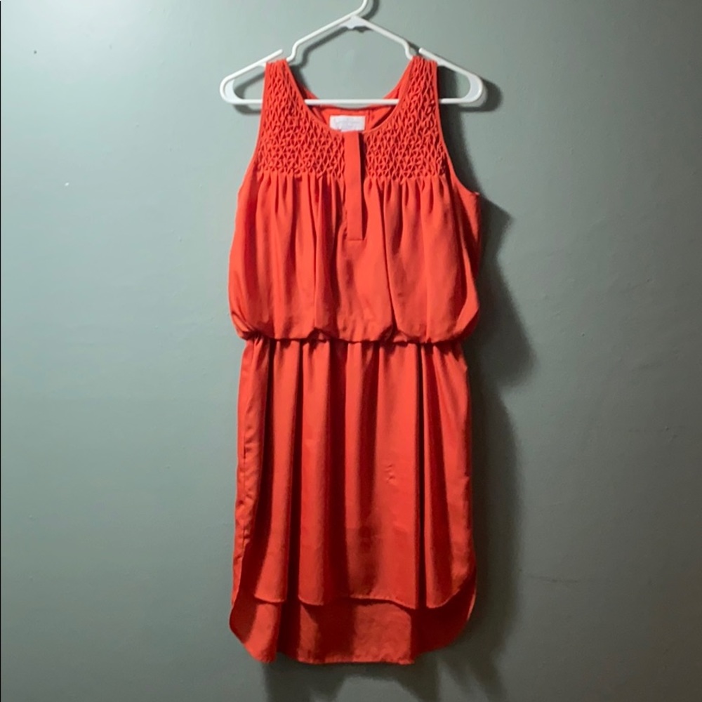 Orange sleeveless dress
